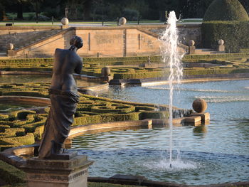 Statue of fountain in garden