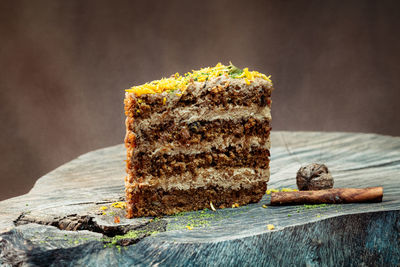 Close-up of cake on table