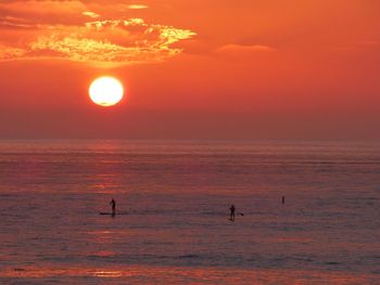 Scenic view of sea during sunset