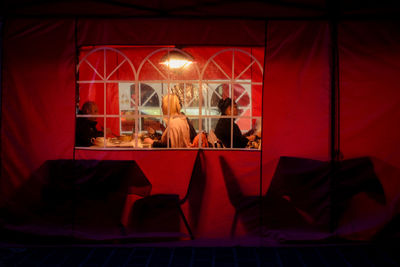 Group of people in restaurant