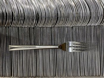 Full frame shot of metal grate against wall