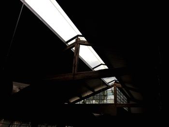 Low angle view of illuminated ceiling