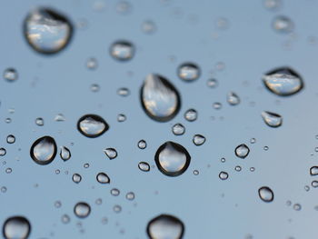 Full frame shot of water drops on window 