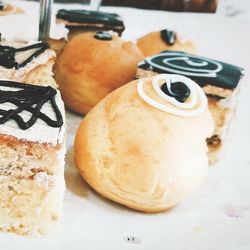 Close-up of dessert on table