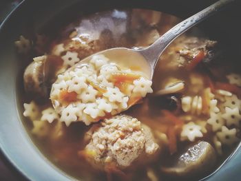 Close-up of breakfast served in bowl