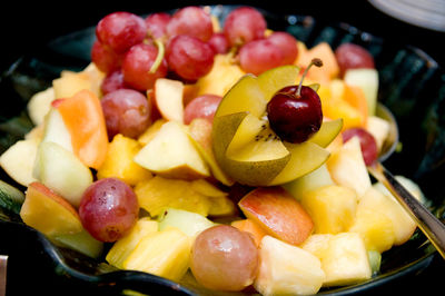 Different variety of fresh fruit or vegetable on display or for sale
