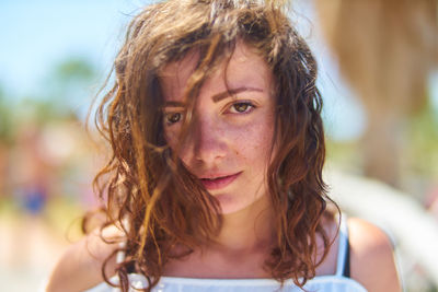 Close-up portrait of young woman