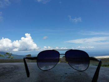 View of calm sea against blue sky