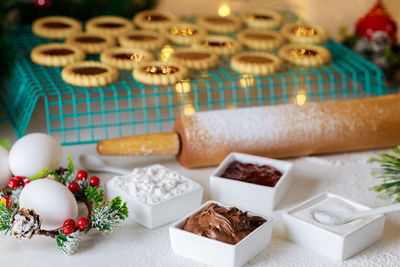 Close-up of food on table