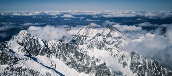 Panoramic view of mountains against sky