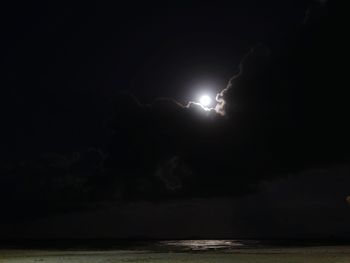 Scenic view of sea at night