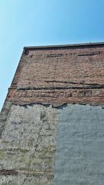 Low angle view of built structure against clear blue sky