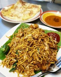 Close-up of meal served in plate