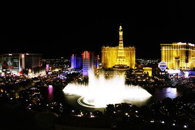 Illuminated cityscape at night