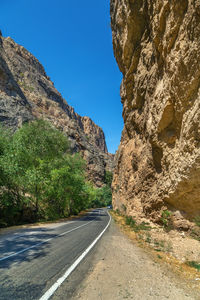 Road in the gorge of amaghu river, armenia