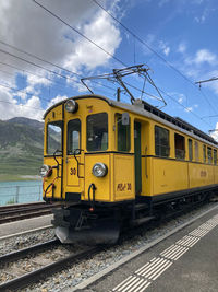 Train on railroad station