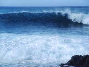 Waves rushing towards shore