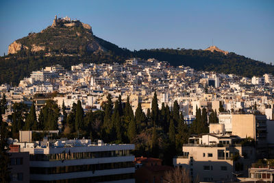 Lycabettus hill view from panathenaic stadium upper stands