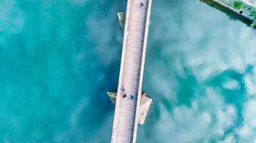 High angle view of swimming pool