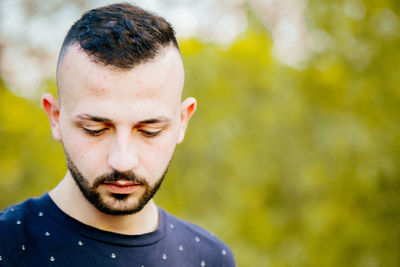 Close-up portrait of young man