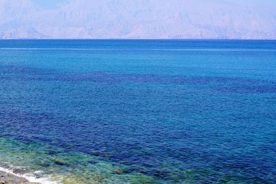 Scenic view of sea against blue sky