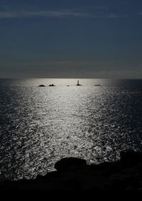 Scenic view of sea at sunset