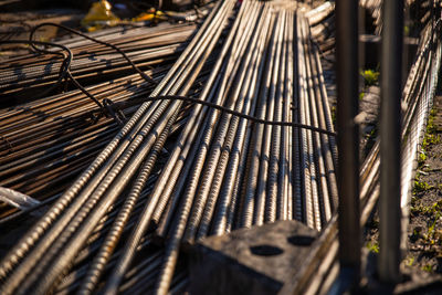 High angle view of railroad tracks