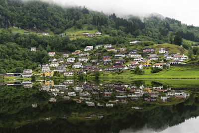 High angle view of townscape and buildings