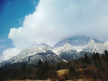 Scenic view of mountains against sky