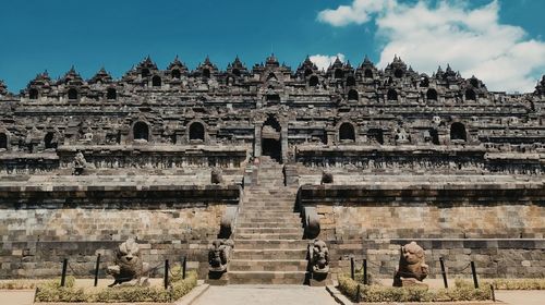 Exterior of temple against sky