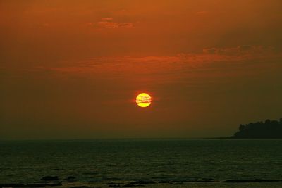 Scenic view of sea at sunset