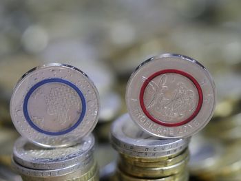 Close up of coins