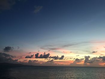 Scenic view of sea at sunset