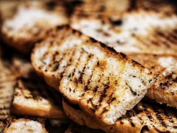 High angle view of bread