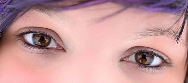 Extreme close up of woman eyes