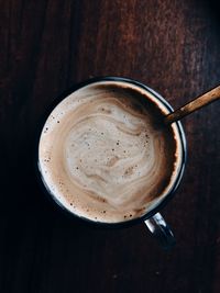 Directly above shot of coffee on table