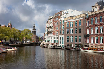 Canal passing through city