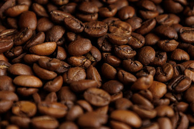 Full frame shot of roasted coffee beans