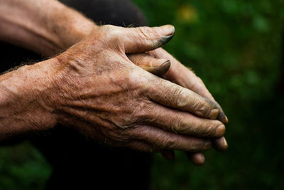 Close-up of cropped hand