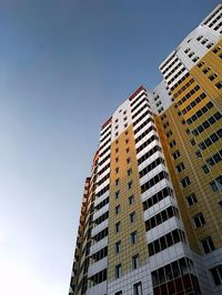 Low angle view of buildings against clear sky