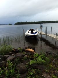 Boats in lake