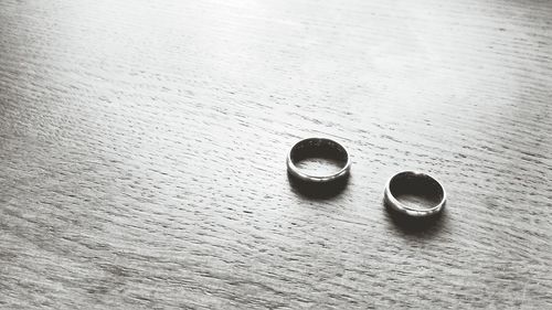 Close-up high angle view of table