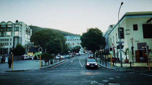 City street with buildings in background