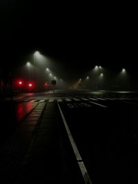 Light trails on road at night