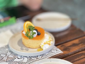 Close-up of food on table