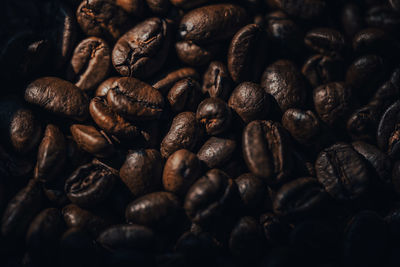 Full frame shot of roasted coffee beans