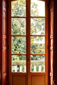 Closed door of building