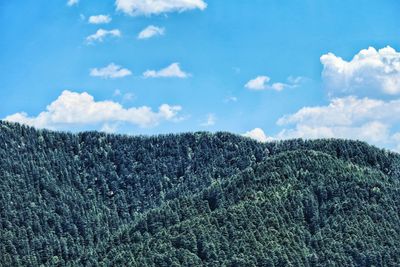 Scenic view of landscape against blue sky