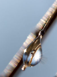 Close-up of metal chain against white background