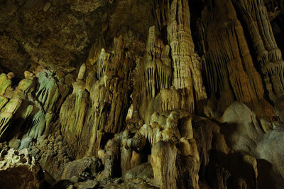 Low angle view of rock formation in cave